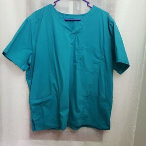 Scrubstar Scrub Top Turquoise Blue Scrubs Medical Vet Dental Size XL